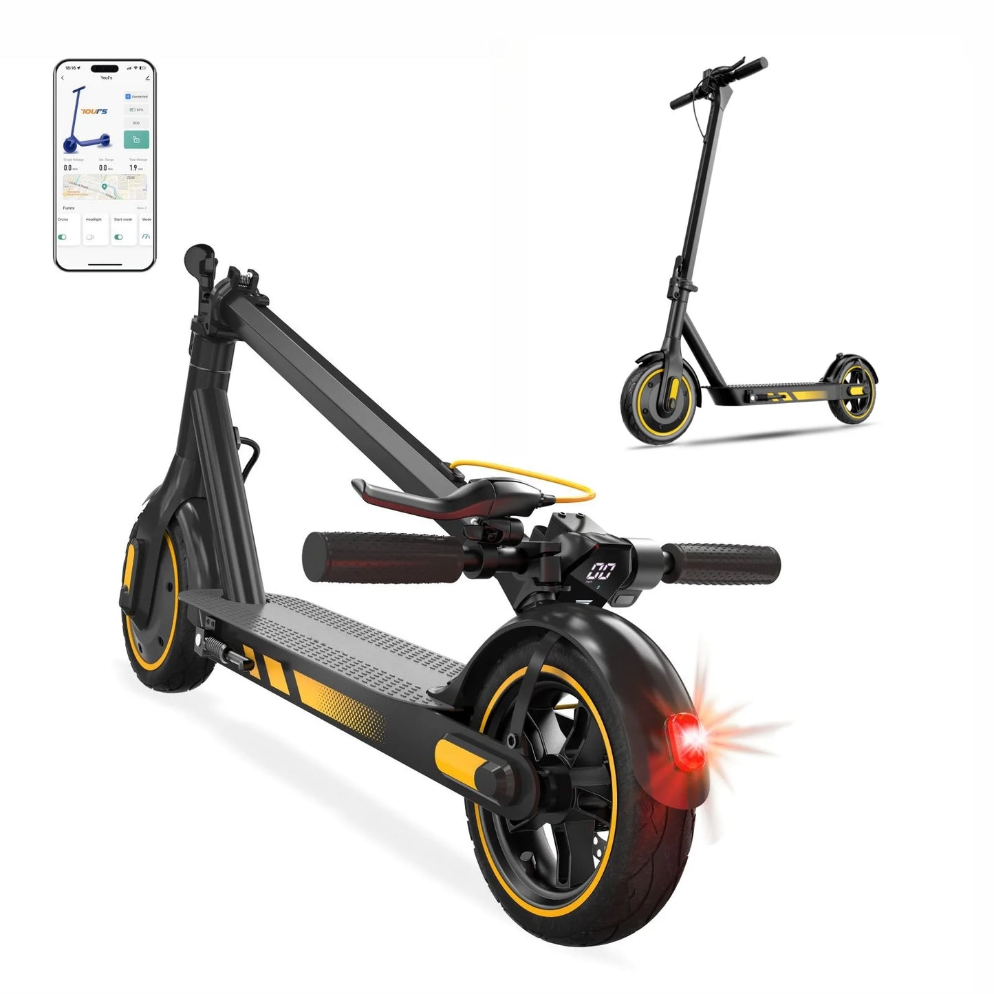 500W Electric Scooter Dual Motor 25MPH 10'' Air Tires