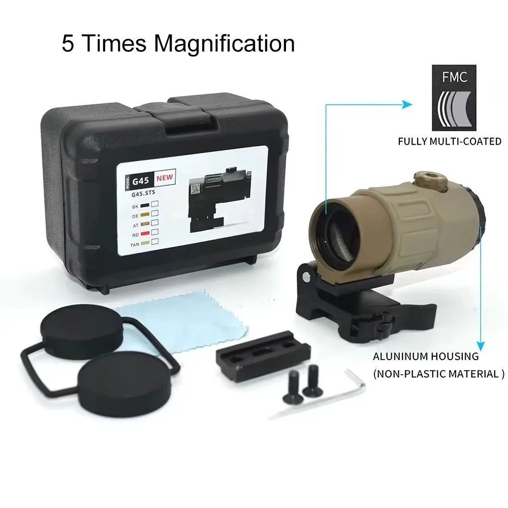 Magnifier Scope With Switch to Side Quick Detachable QD Mount For Hunting