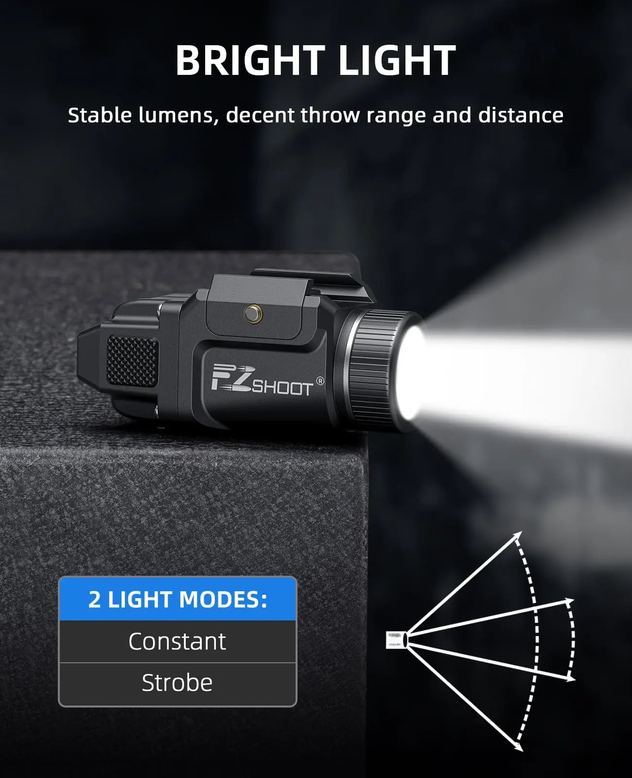 Bright Pistol Light Rechargeable Strobe Mode