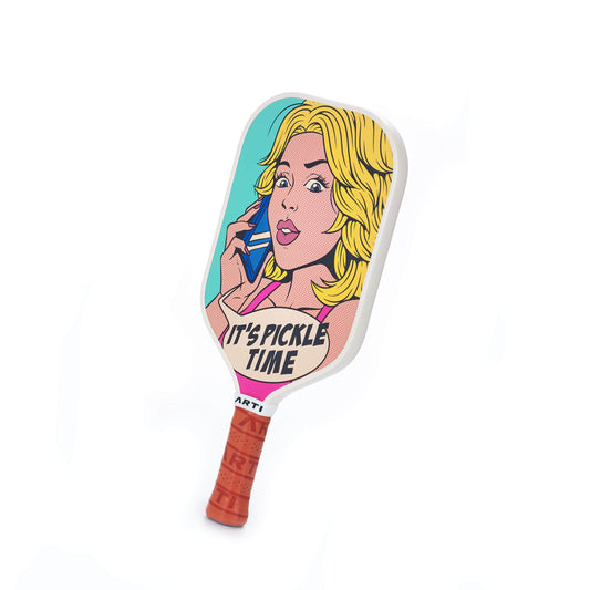 ARTI 16mm T700 Carbon Fiber Kristen & Kristy "IT'S PICKLE TIME" Pickleball Paddle - USA Pickleball Approved