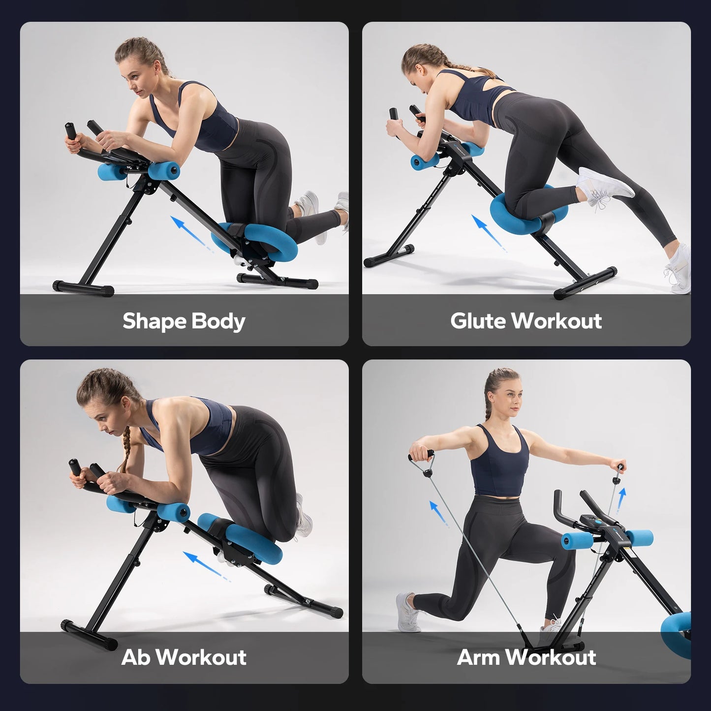 Ab Machine Adjustable Trainer Workout Foldable