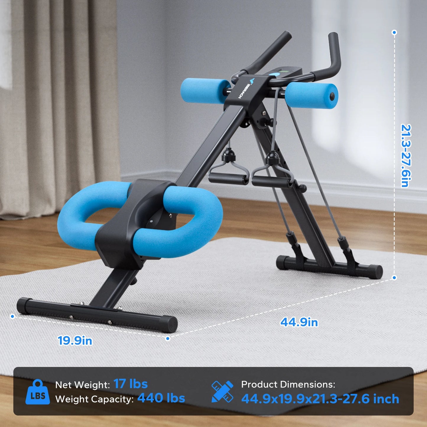 Ab Machine Adjustable Trainer Workout Foldable