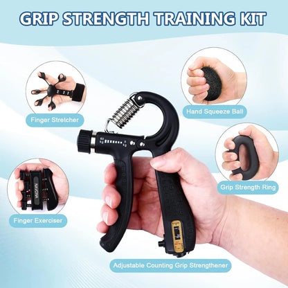 Hand Gripper,Finger, Exercisers,Stress Ball & Forearm Ring for Muscle Build