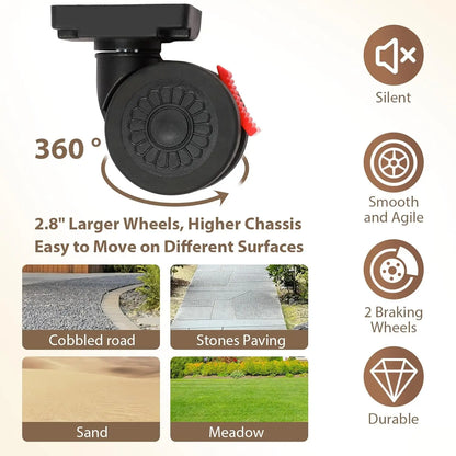 Heavy-Duty Mobile Organizer with 4 Silent Wheels, Multi-Functional