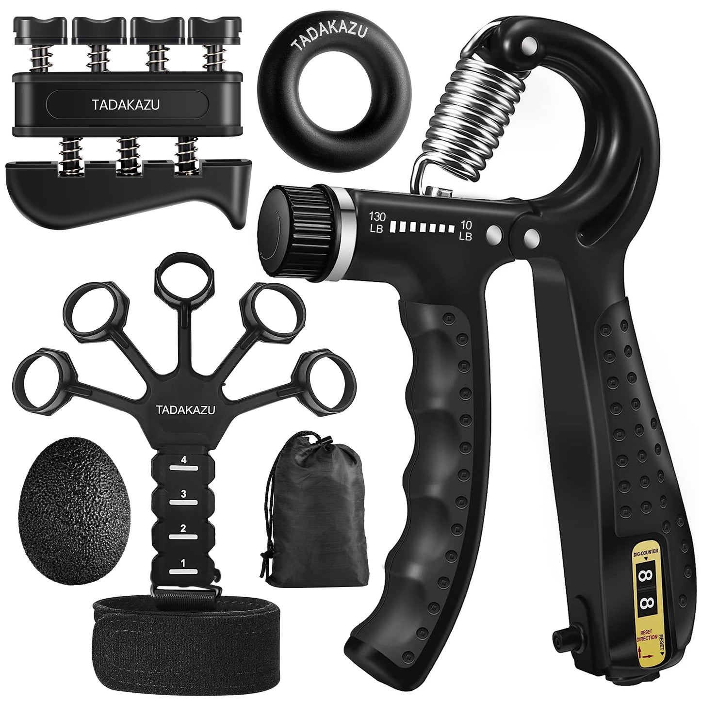 Hand Gripper,Finger, Exercisers,Stress Ball & Forearm Ring for Muscle Build