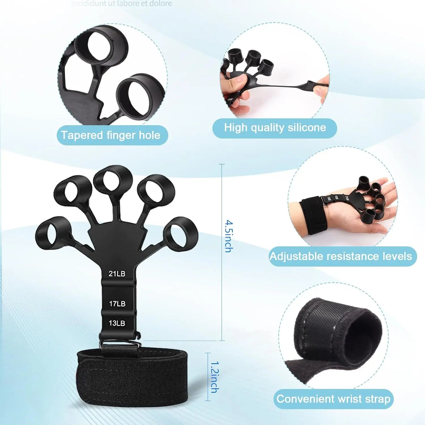 Hand Gripper,Finger, Exercisers,Stress Ball & Forearm Ring for Muscle Build