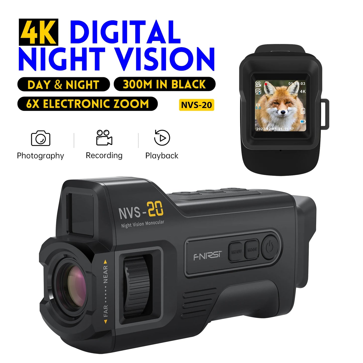 Telescope Night Vision Digital Zoom Hunting Camping Dual Use