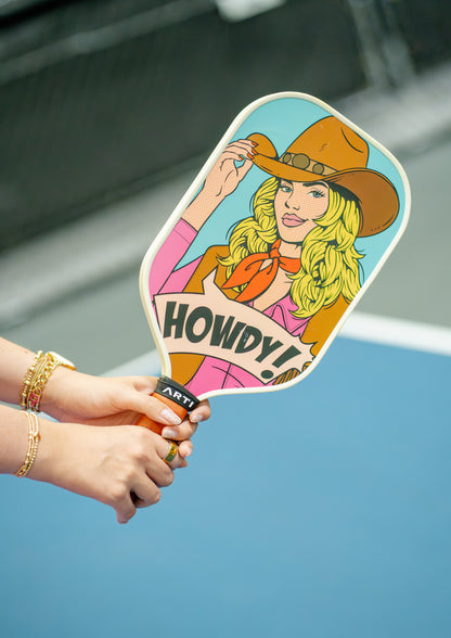 ARTI 16mm T700 Carbon Fiber Kristen & Kristy "HOWDY" Pickleball Paddle - USA Pickleball Approved
