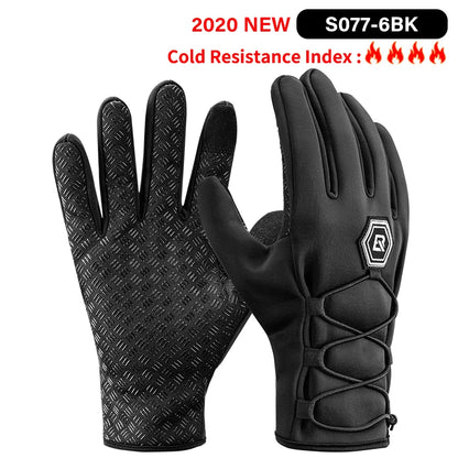 Winter Gloves Bicycle Motorcycle Full Finger Windproof  Warm Fleece