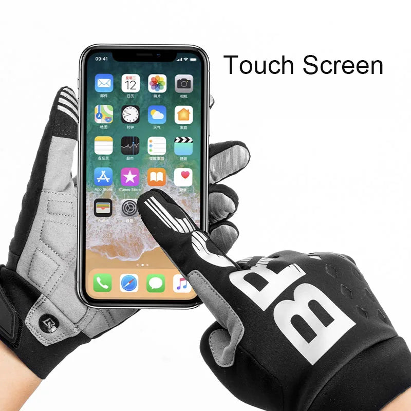 Winter Gloves Bicycle Motorcycle Full Finger Windproof  Warm Fleece