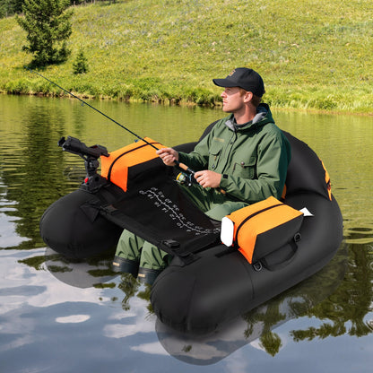 Inflatable Float Tube with Adjustable Fishing Rod Holder and Fish Hook Stator