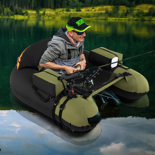 Inflatable Float Tube with Adjustable Fishing Rod Holder and Fish Hook Stator