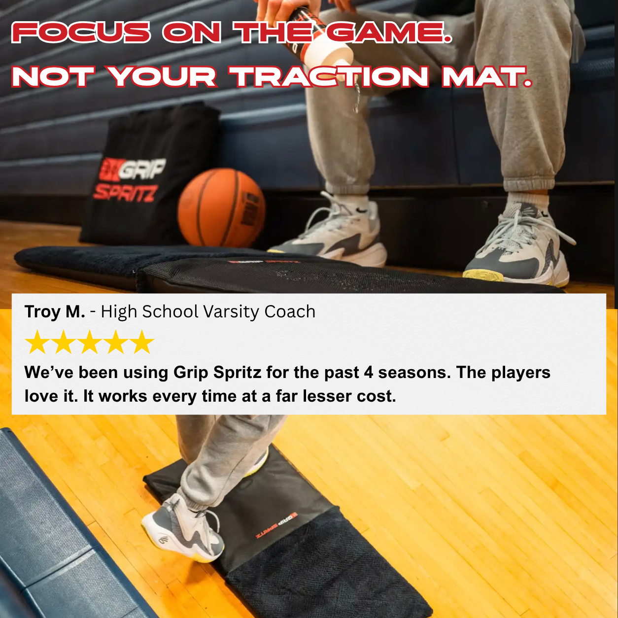 Grip Spritz Traction Mat | Courtside Basketball Shoe Grip Pad