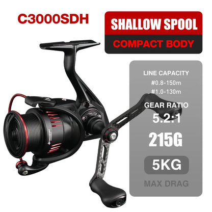 Spining Reel Ultralight Carbon Fiber Freshwater Saltwater Fishing