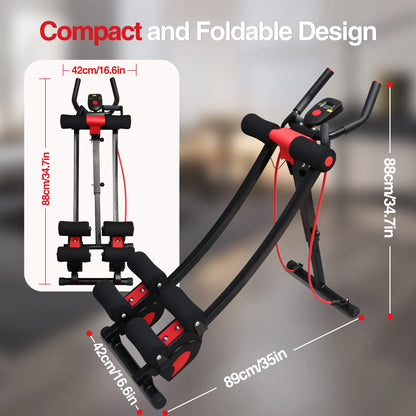 Dual Track Ab Machine Adjustable Waist Trainer Foldable