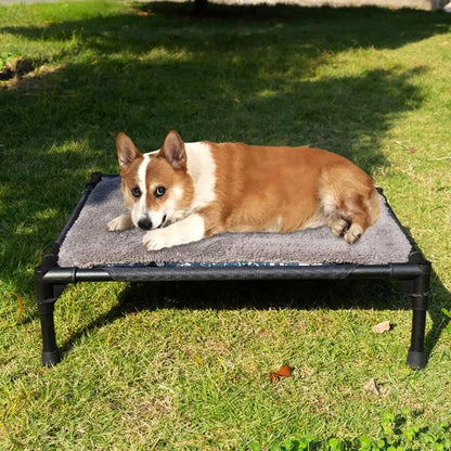 Outdoor Elevated Dog Bed With Foldable Removable Canopy Shade Tent