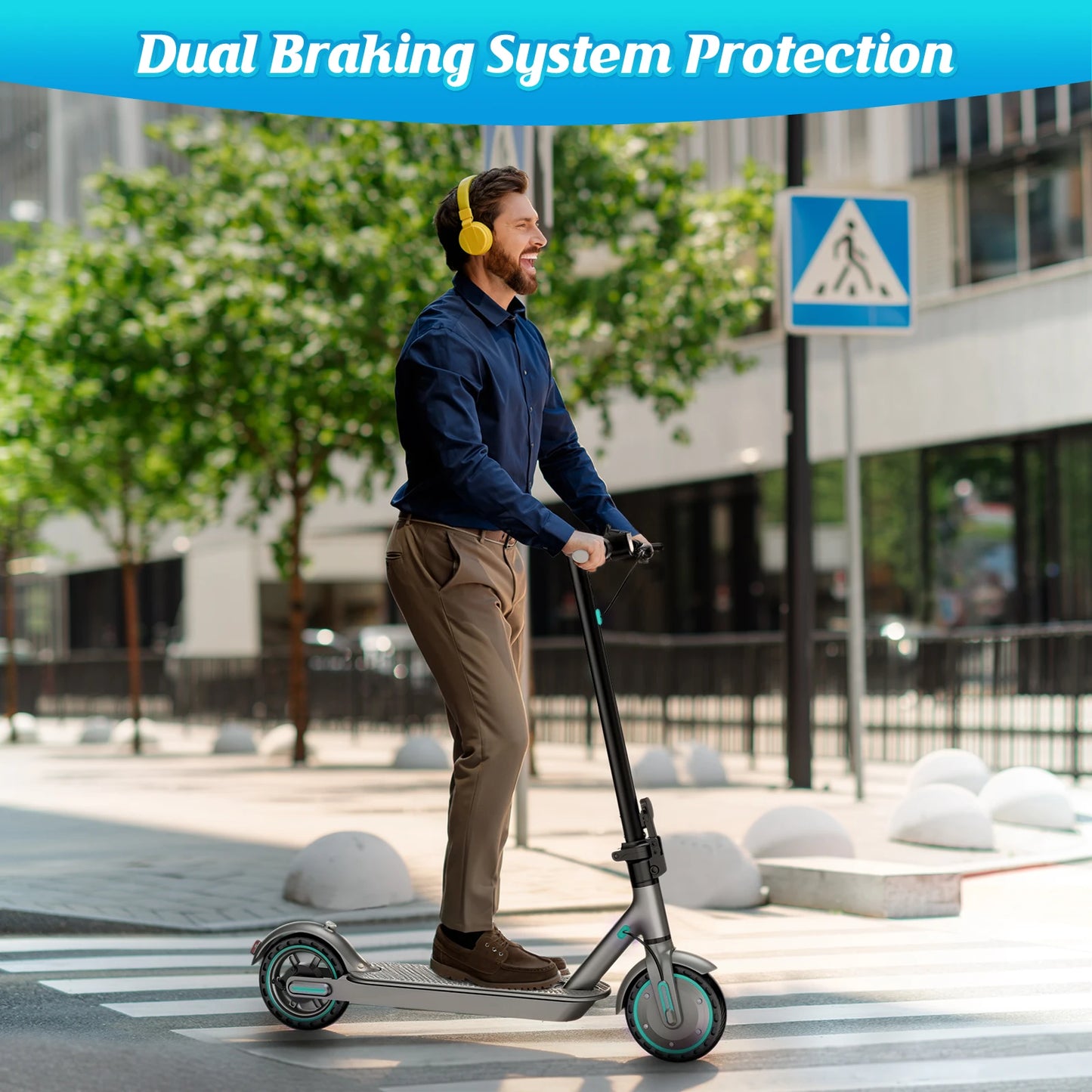 350W Motor Electric Scooter 8.5'' Solid Tire 19MPH