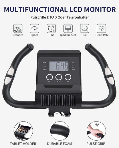 Exercise Bike Folding Pulse Sensor LCD Monitor