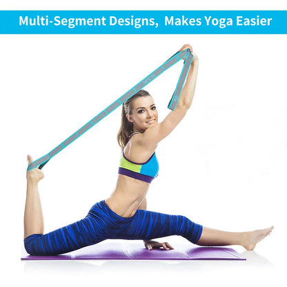 Yoga Stretching Strap with Loops for Ballet, Yoga, Dance, Pilates, Gymnastics