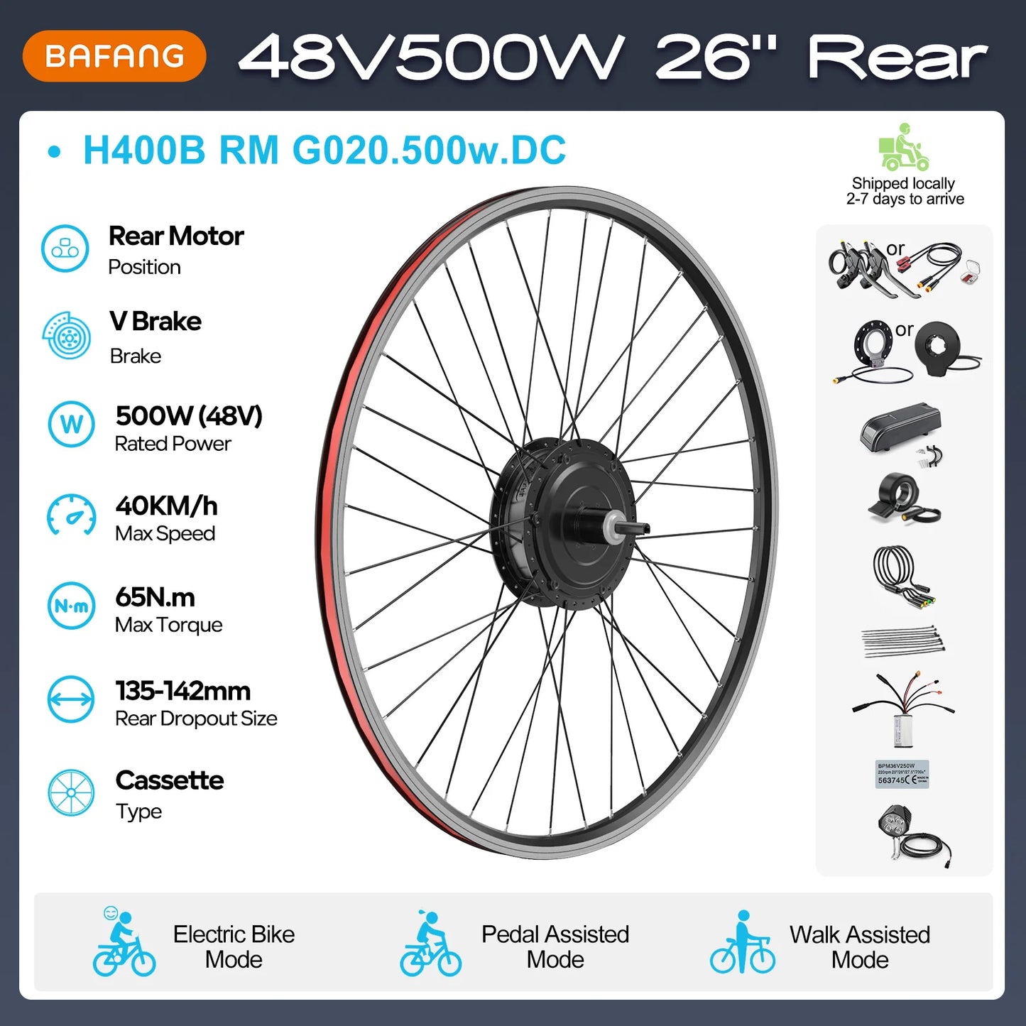 [On Sale ] Rear Motor Wheel Hub Drive 26 Inch