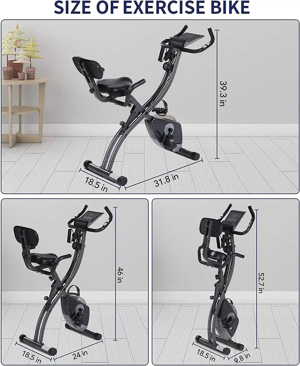 Exercise Bike Folding Pulse Sensor LCD Monitor