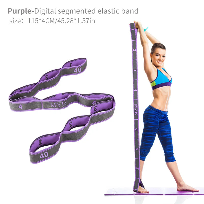 Yoga Stretching Strap with Loops for Ballet, Yoga, Dance, Pilates, Gymnastics
