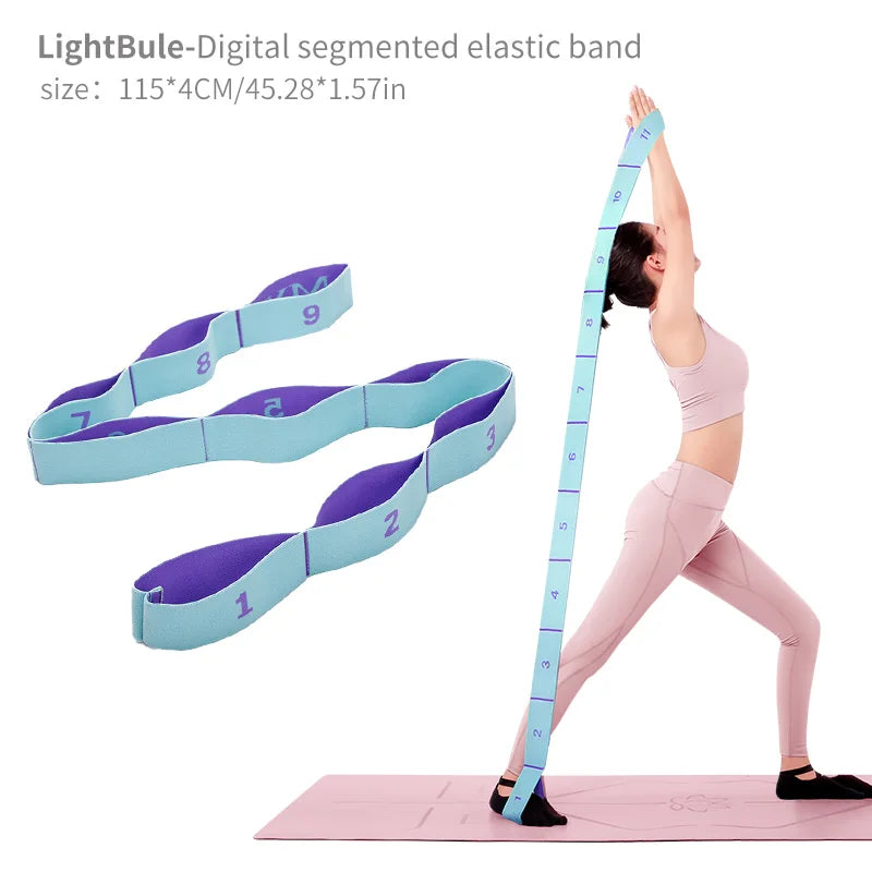 Yoga Stretching Strap with Loops for Ballet, Yoga, Dance, Pilates, Gymnastics