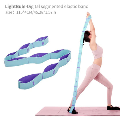 Yoga Stretching Strap with Loops for Ballet, Yoga, Dance, Pilates, Gymnastics