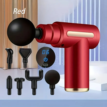 Compact Deep Tissue Massager Rechargeable 4 Interchangeable Heads
