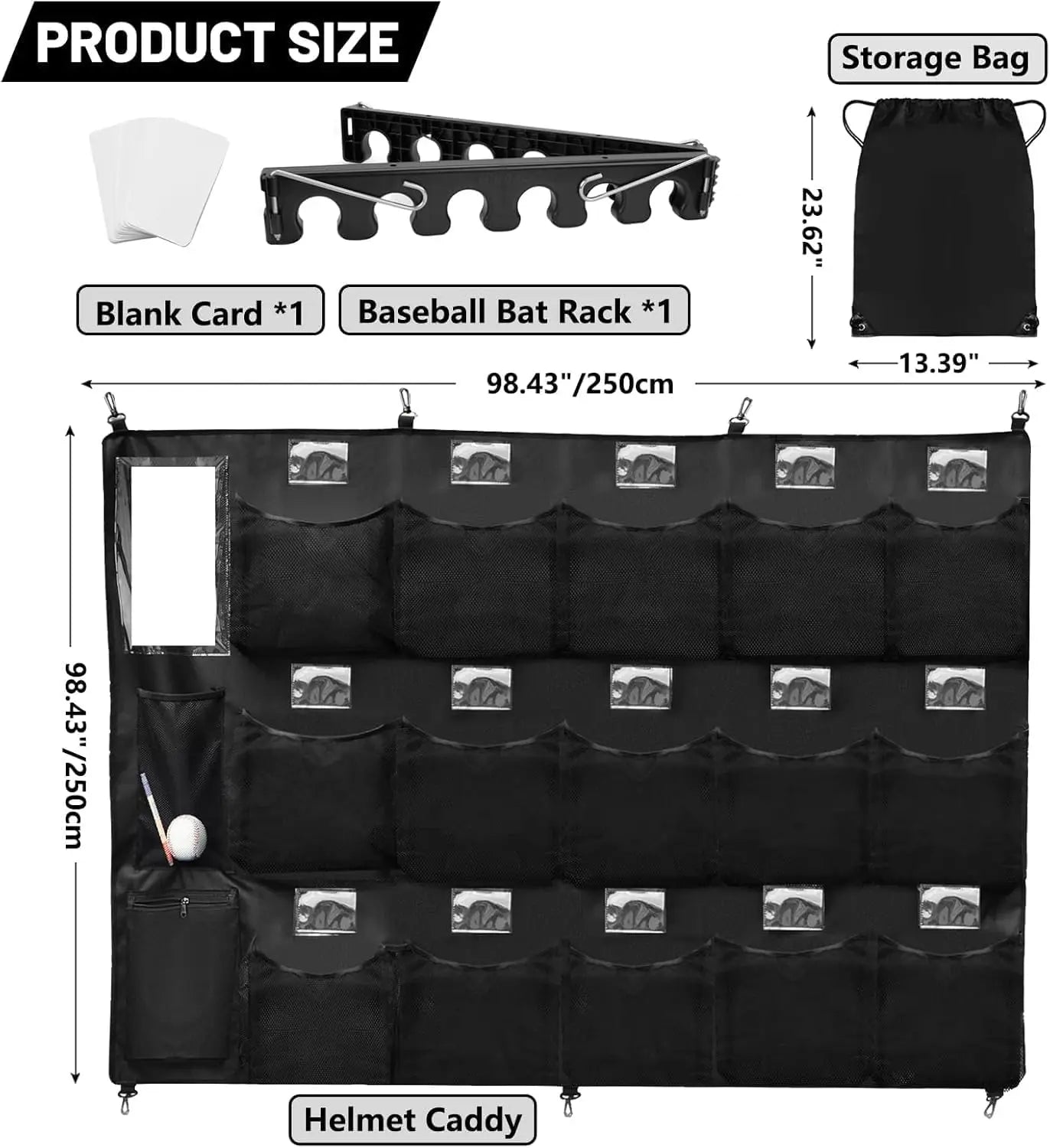 Dugout Organizer Helmets Gloves Balls Storage