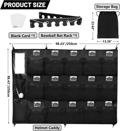 Dugout Organizer Helmets Gloves Balls Storage