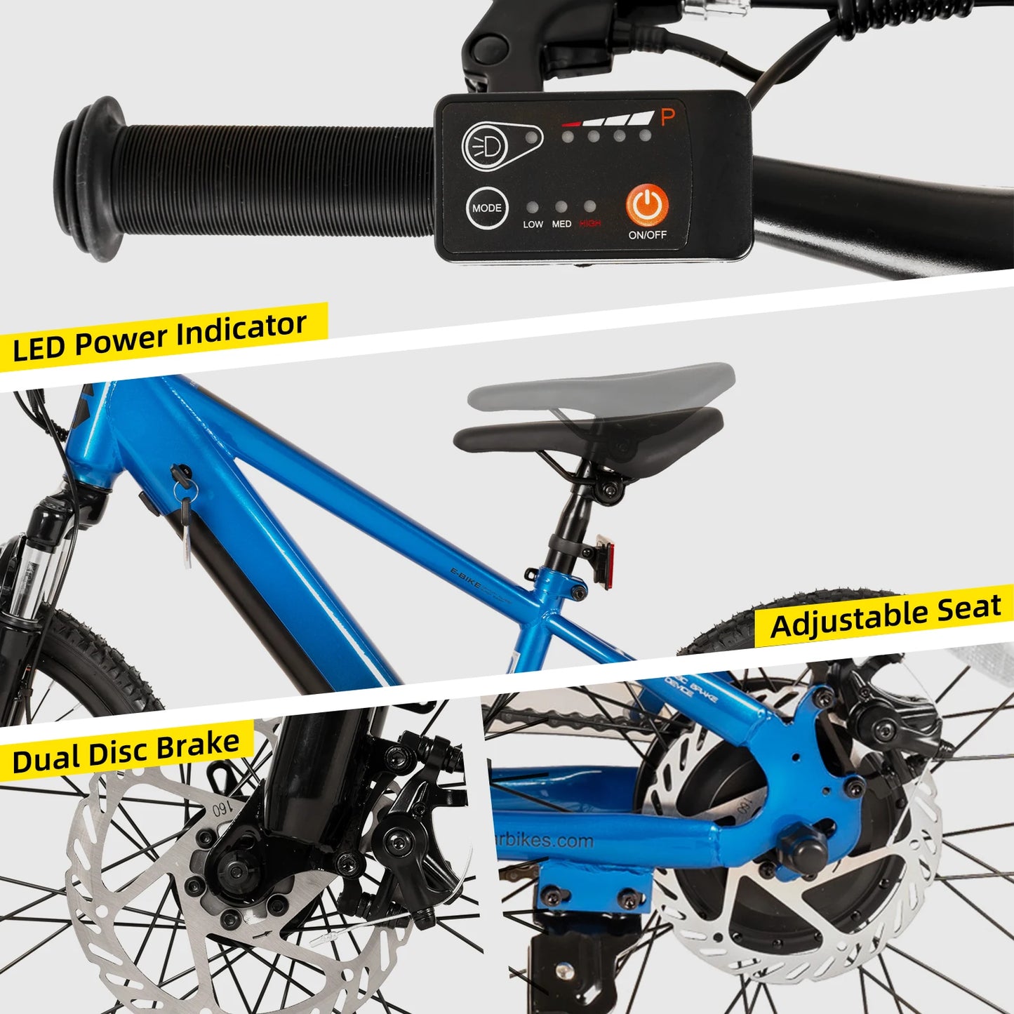 Electric Bike for Kids 250W Motor, Mountain Bicycle Safe