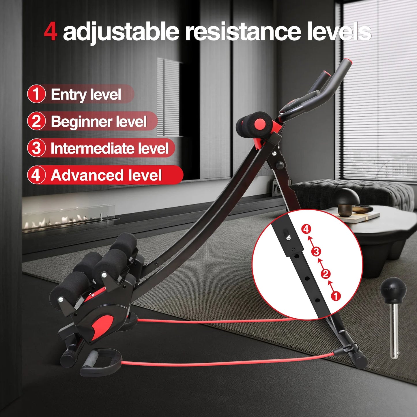 Dual Track Ab Machine Adjustable Waist Trainer Foldable