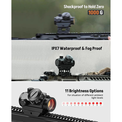 Red Dot Sight 1x25mm Waterproof & Shockproof & Fog-Proof