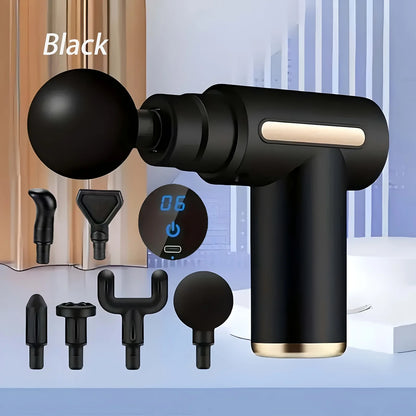 Compact Deep Tissue Massager Rechargeable 4 Interchangeable Heads