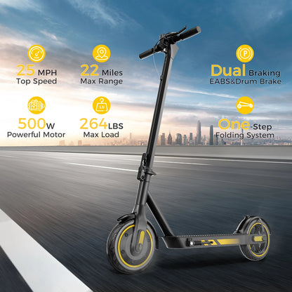 500W Electric Scooter Dual Motor 25MPH 10'' Air Tires