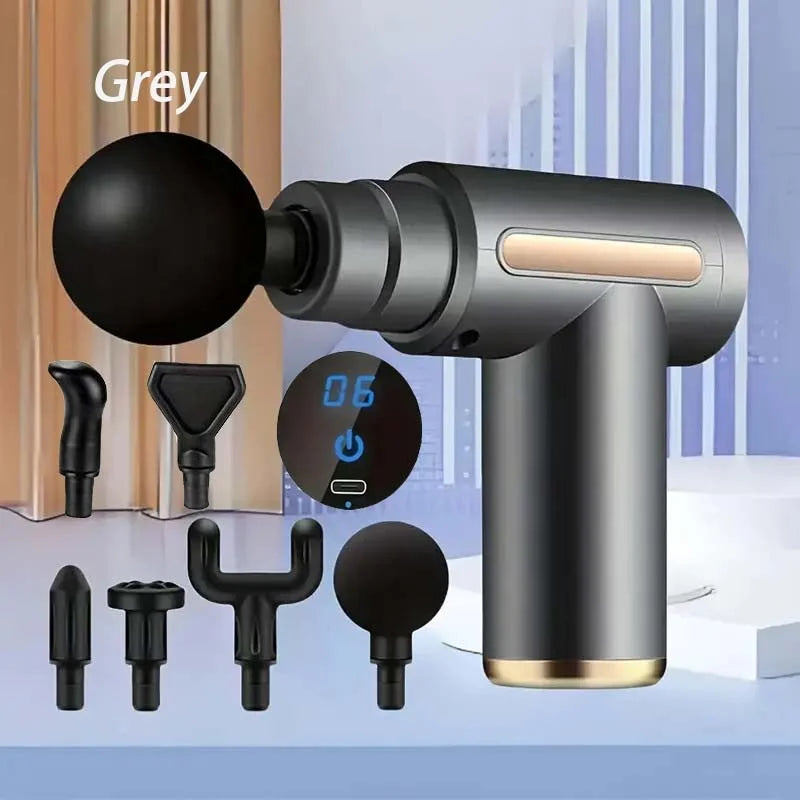 Compact Deep Tissue Massager Rechargeable 4 Interchangeable Heads