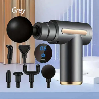 Compact Deep Tissue Massager Rechargeable 4 Interchangeable Heads