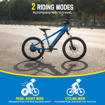 Electric Bike for Kids 250W Motor, Mountain Bicycle Safe