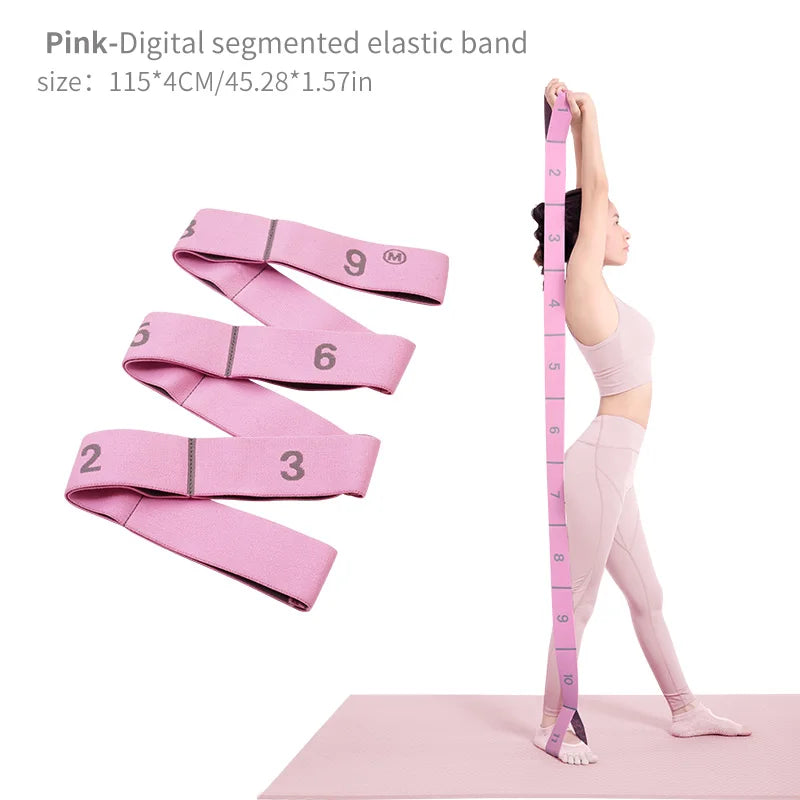 Yoga Stretching Strap with Loops for Ballet, Yoga, Dance, Pilates, Gymnastics