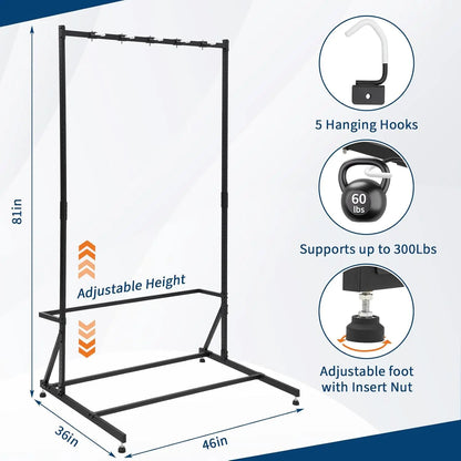 5 Bike Storage Rack Vertical Adjustable Height, Up to 300Lbs
