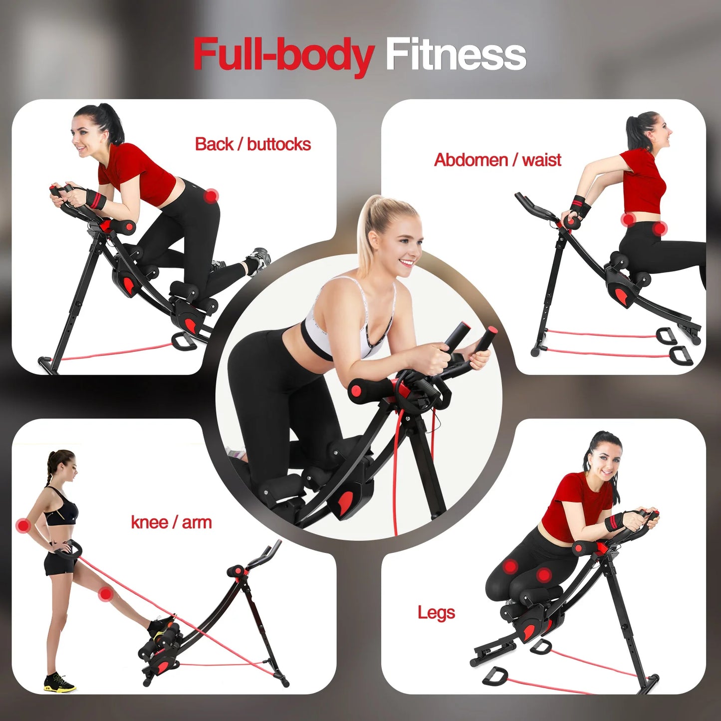 Dual Track Ab Machine Adjustable Waist Trainer Foldable