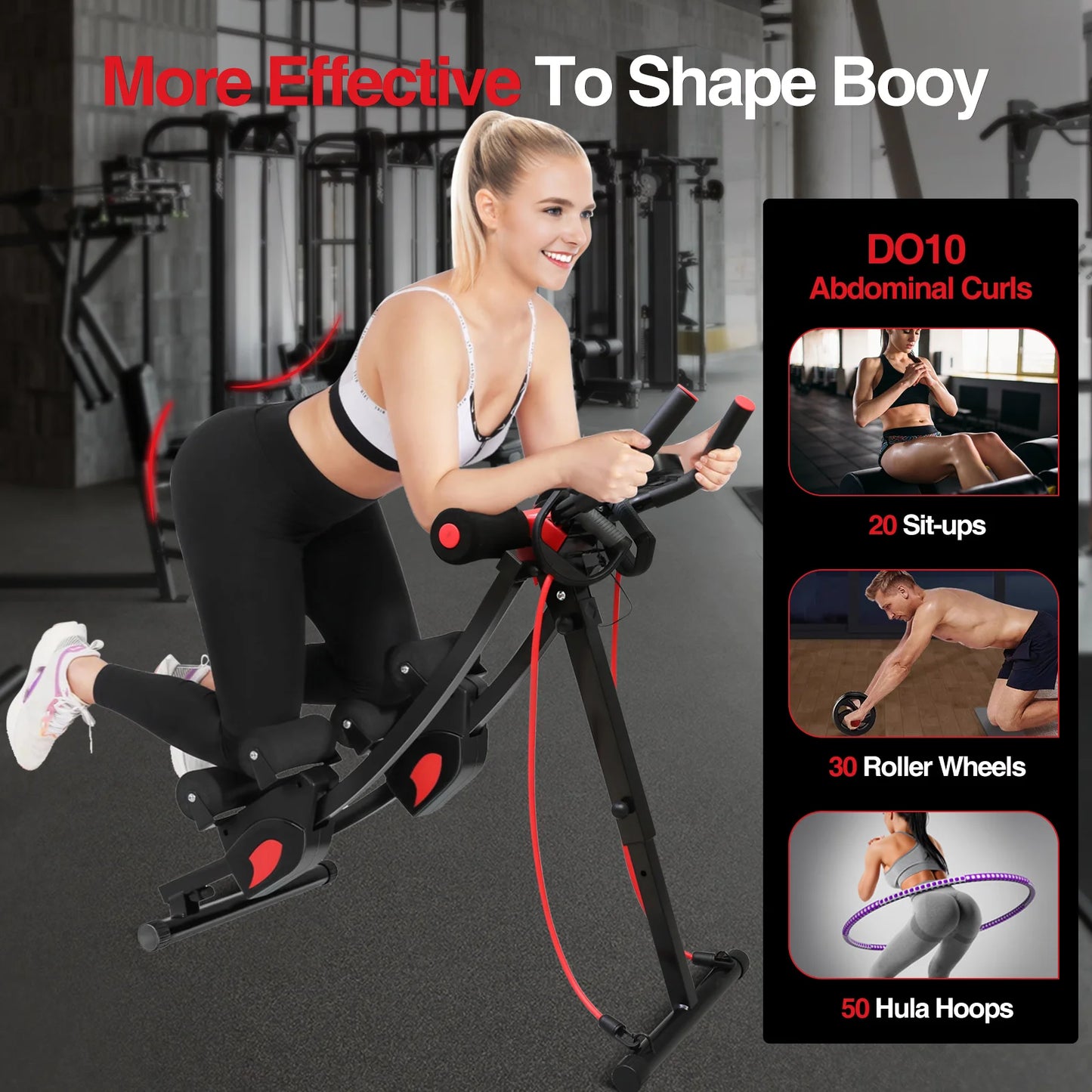 Dual Track Ab Machine Adjustable Waist Trainer Foldable