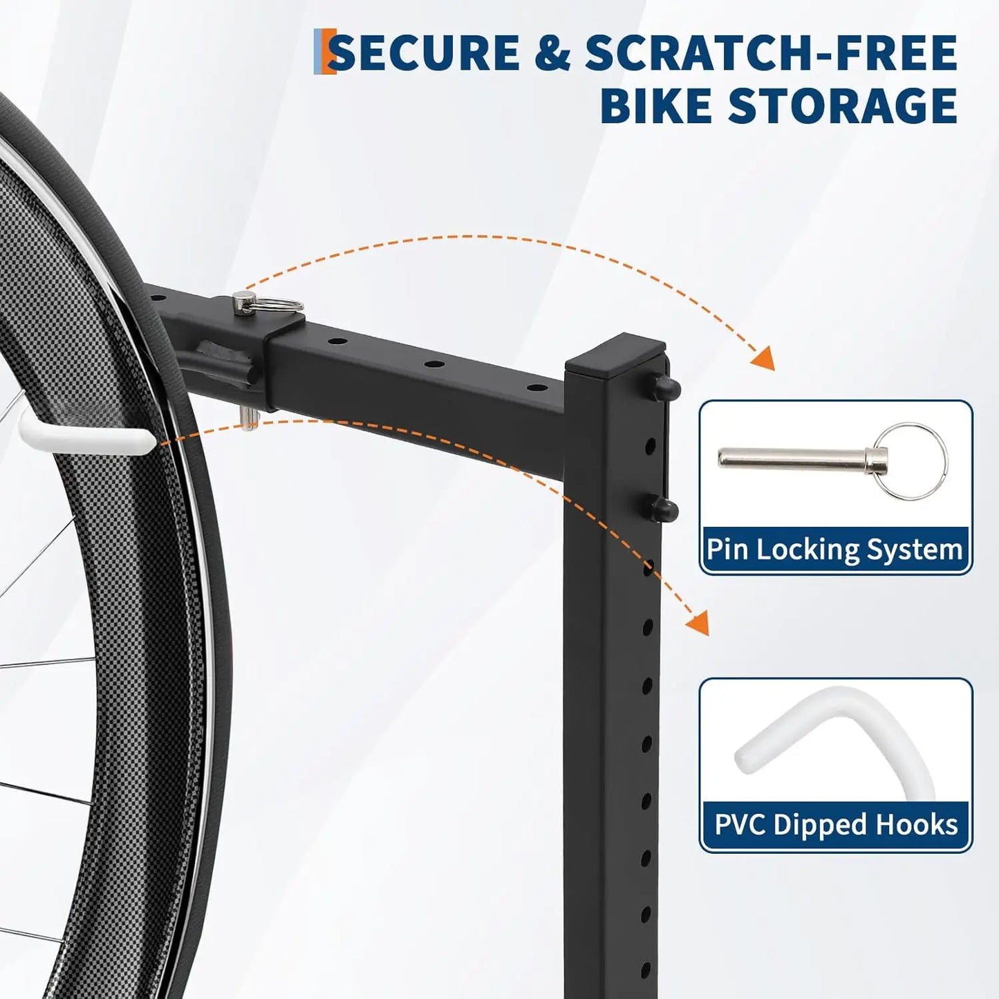 5 Bike Storage Rack Vertical Adjustable Height, Up to 300Lbs