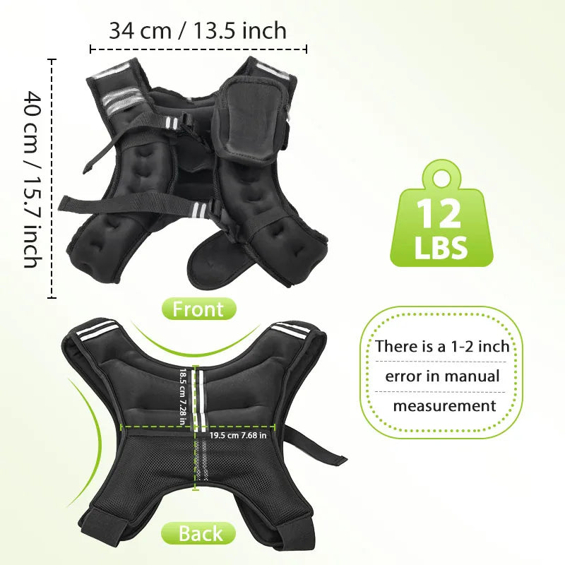 Vest with Reflective Stripe/Pocket for Workout, Strength Training, Running, Fitness, Muscle Building, Weightlifting