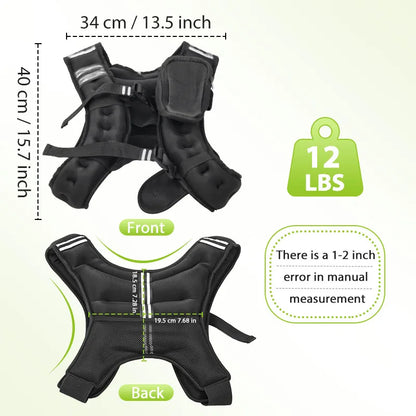 Vest with Reflective Stripe/Pocket for Workout, Strength Training, Running, Fitness, Muscle Building, Weightlifting