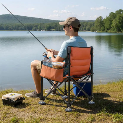 Non-Slip Folding Fishing Chair With Detachable Rod Holder