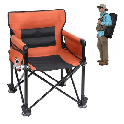 Non-Slip Folding Fishing Chair With Detachable Rod Holder
