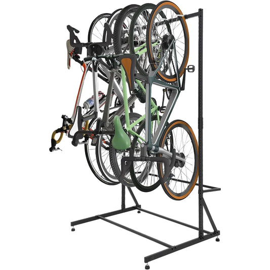 5 Bike Storage Rack Vertical Adjustable Height, Up to 300Lbs