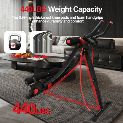 Dual Track Ab Machine Adjustable Waist Trainer Foldable
